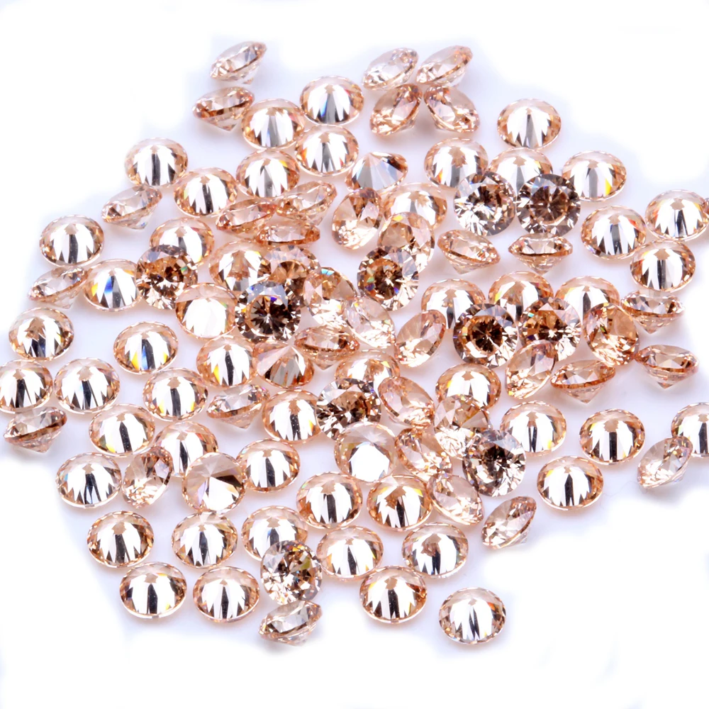 Фото 1000pcs AAAAA+ 0.8-4mm CZ Stone Round Cut Beads Champagne Color Cubic Zirconia Synthetic Gems For Jewelry | Украшения и
