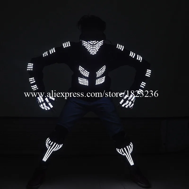 Cool LED Luminous Set Costume Kneepad Mask Gloves Ballroom Dance Wear Stage Performance Props For Party Show
Cool LED Luminous Set Costume Kneepad Mask Gloves Ballroom Dance Wear Stage Performance Props For Party Show