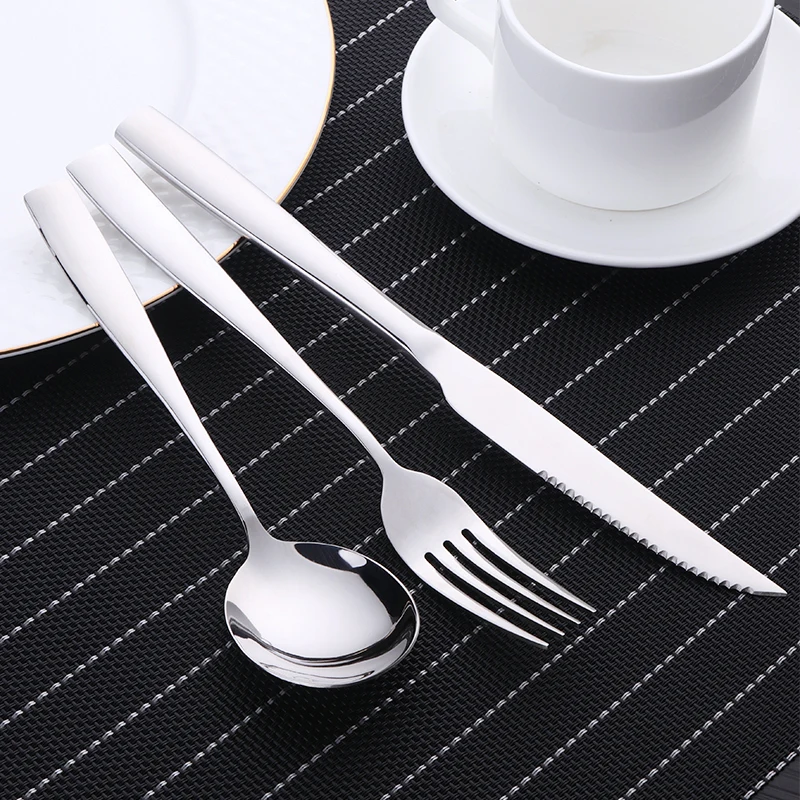 Wholesale 18Pcs/set Silver Cutlery Set Stainless Steel Dinnerware Tableware Silverware Sets Dinner Knife and Fork Drop Shipping
Wholesale 18Pcs/set Silver Cutlery Set Stainless Steel Dinnerware Tableware Silverware Sets Dinner Knife and Fork Drop Shipping