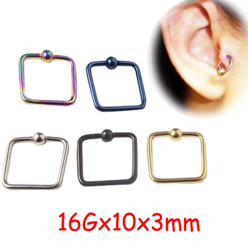 2Piece 16G Gold Black Titanium Stainless Steel Captive Bead CBR Square BCR Helix Rings Tragus Ear Piercing Body Piercing Jewelry
2Piece 16G Gold Black Titanium Stainless Steel Captive Bead CBR Square BCR Helix Rings Tragus Ear Piercing Body Piercing Jewelry