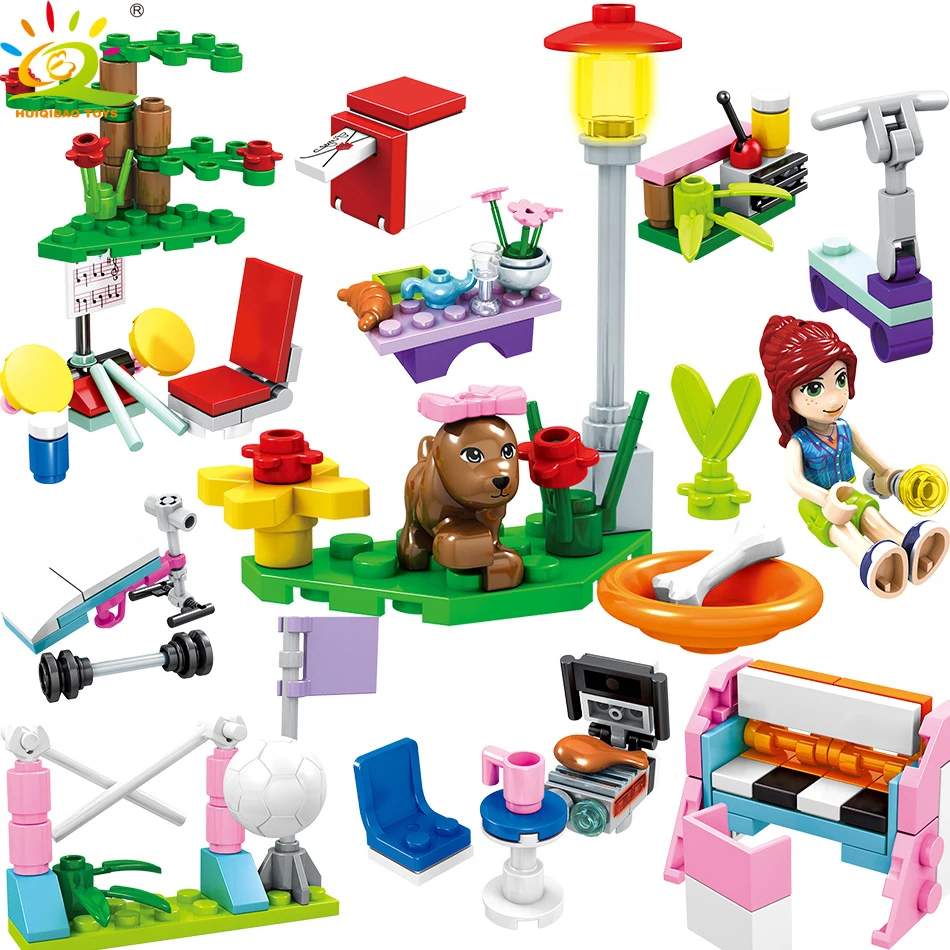 HUIQIBAO TOYS 172pcs Girl House Accessories Figures Furniture Bricks Legorreta Friends castle city Building Blocks for Children
HUIQIBAO TOYS 172pcs Girl House Accessories Figures Furniture Bricks Legorreta Friends castle city Building Blocks for Children