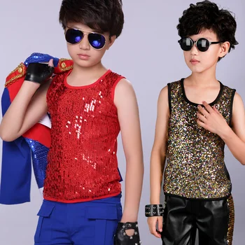 2019 Jazz Dance Costume Boys Sequined Vest Top Stage Outfit Kids Hiphop Clothes Children Street Dancing Performance Wear DN2960
2019 Jazz Dance Costume Boys Sequined Vest Top Stage Outfit Kids Hiphop Clothes Children Street Dancing Performance Wear DN2960