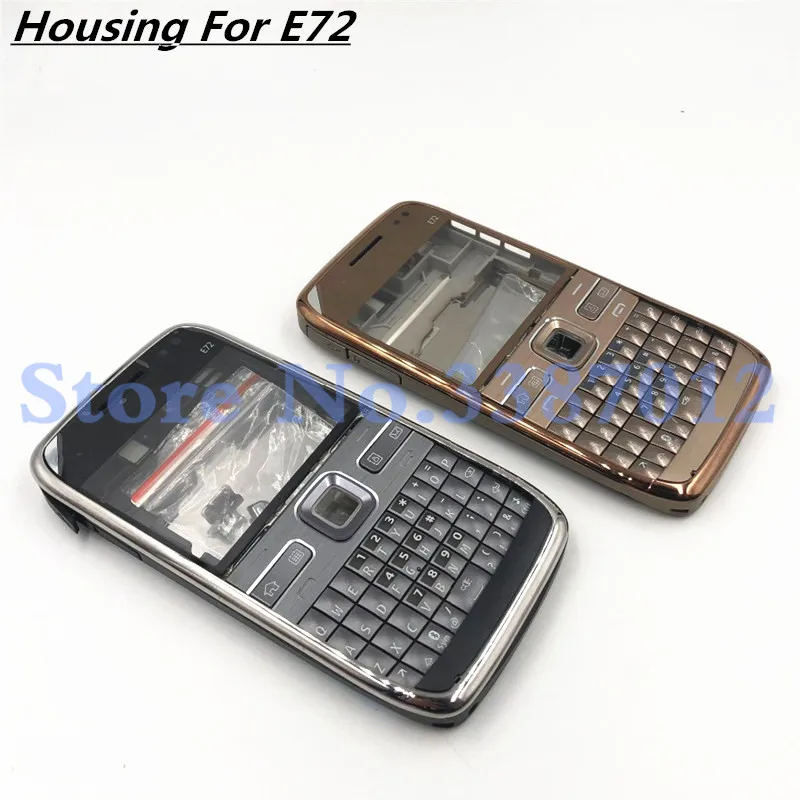 

Original For Nokia E72 Housing Front Faceplate Frame Cover Case+Back cover/battery door cover+English Keypad+Logo