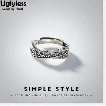 Uglyless 100% Real Solid 925 Sterling Silver Crown Finger Rings for Women Asymmetric Thai Silver Open Ring LOVE Gift Fine Jewel
Uglyless 100% Real Solid 925 Sterling Silver Crown Finger Rings for Women Asymmetric Thai Silver Open Ring LOVE Gift Fine Jewel