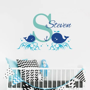 Ocean Style Custom Name Wall Stickers Babys Bedroom Whale Personalized Name Wall Decal Vinyl Kids Interior Nursery Decor W-342
Ocean Style Custom Name Wall Stickers Babys Bedroom Whale Personalized Name Wall Decal Vinyl Kids Interior Nursery Decor W-342