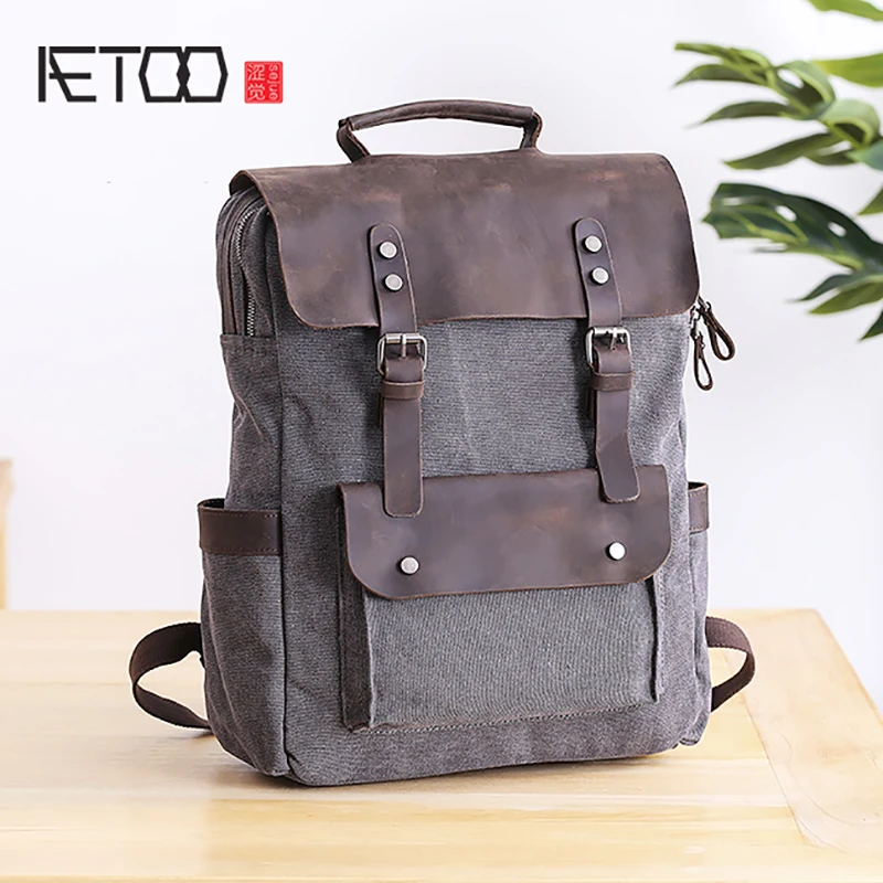 AETOO Retro Shoulder bag canvas men's backpack new literature and art large capacity men and women cloth backpack
AETOO Retro Shoulder bag canvas men's backpack new literature and art large capacity men and women cloth backpack