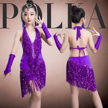 Kids Dresses For Girls Elegant Purple Sequin Children Dance Practice Clothes Stage Dancewear Performance Latin Dress BL1649
Kids Dresses For Girls Elegant Purple Sequin Children Dance Practice Clothes Stage Dancewear Performance Latin Dress BL1649