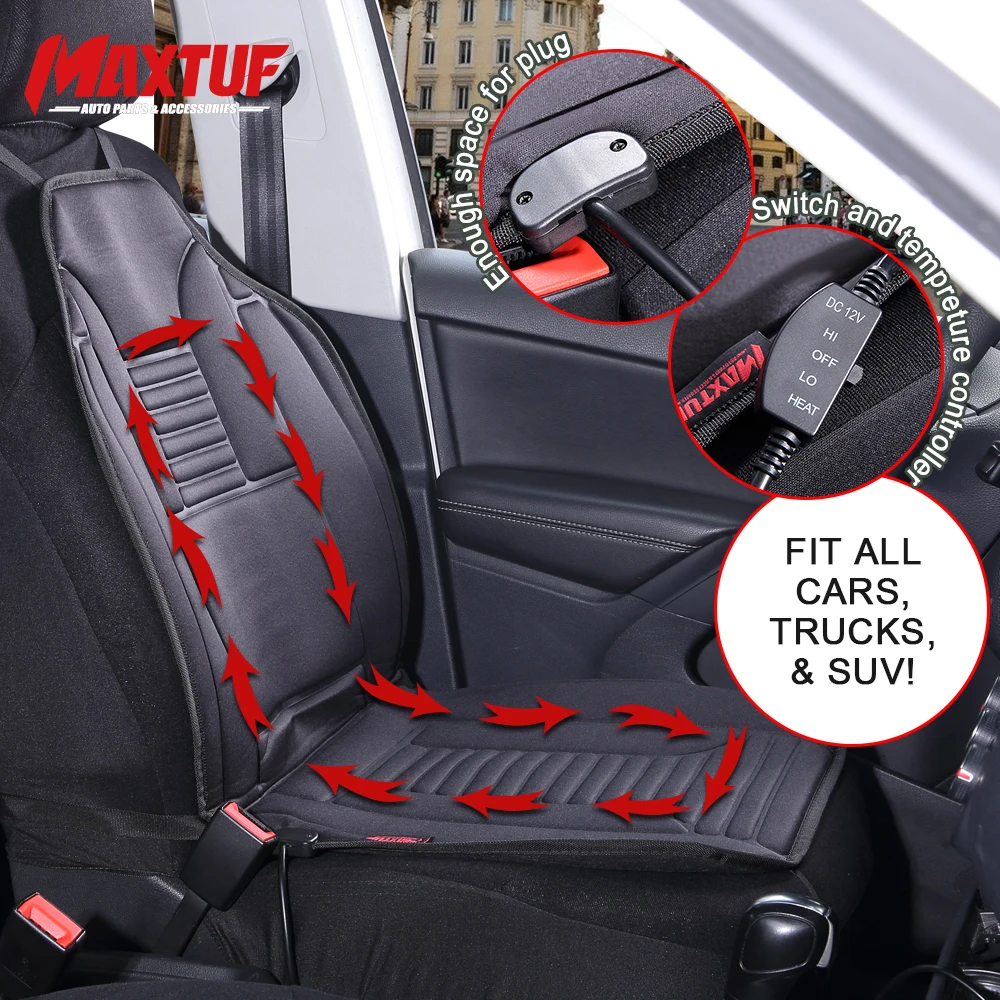 MAXTUF 12V Heated Car Seat Cushion Warmer Pad For Cold Winter Driving Universal Electric Goods Winter Warm Back Seat MT623
MAXTUF 12V Heated Car Seat Cushion Warmer Pad For Cold Winter Driving Universal Electric Goods Winter Warm Back Seat MT623