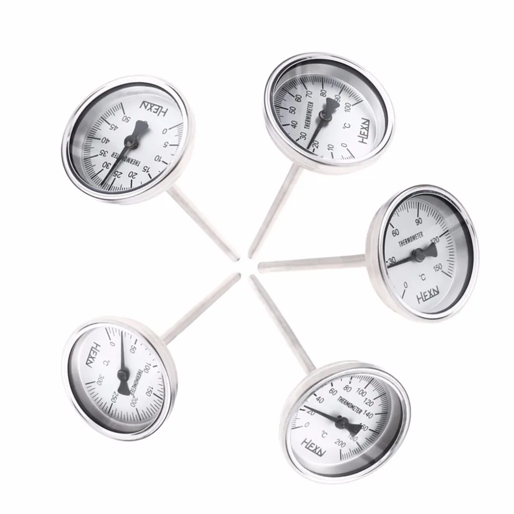 Inspection instrument Stainless Steel 304 bi-metallic Thermometer 0-50~300 degrees, Probe length L=100, 1/4"PT Thread W SS-303
Inspection instrument Stainless Steel 304 bi-metallic Thermometer 0-50~300 degrees, Probe length L=100, 1/4"PT Thread W SS-303