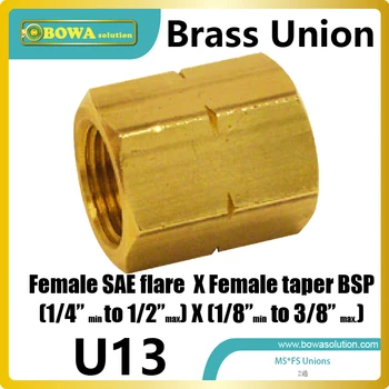 Straight Brass Union-Female SAE Flare to Female taper BSP is thread adapter between hydraulic/refrigerant pipes and water pipes
Straight Brass Union-Female SAE Flare to Female taper BSP is thread adapter between hydraulic/refrigerant pipes and water pipes