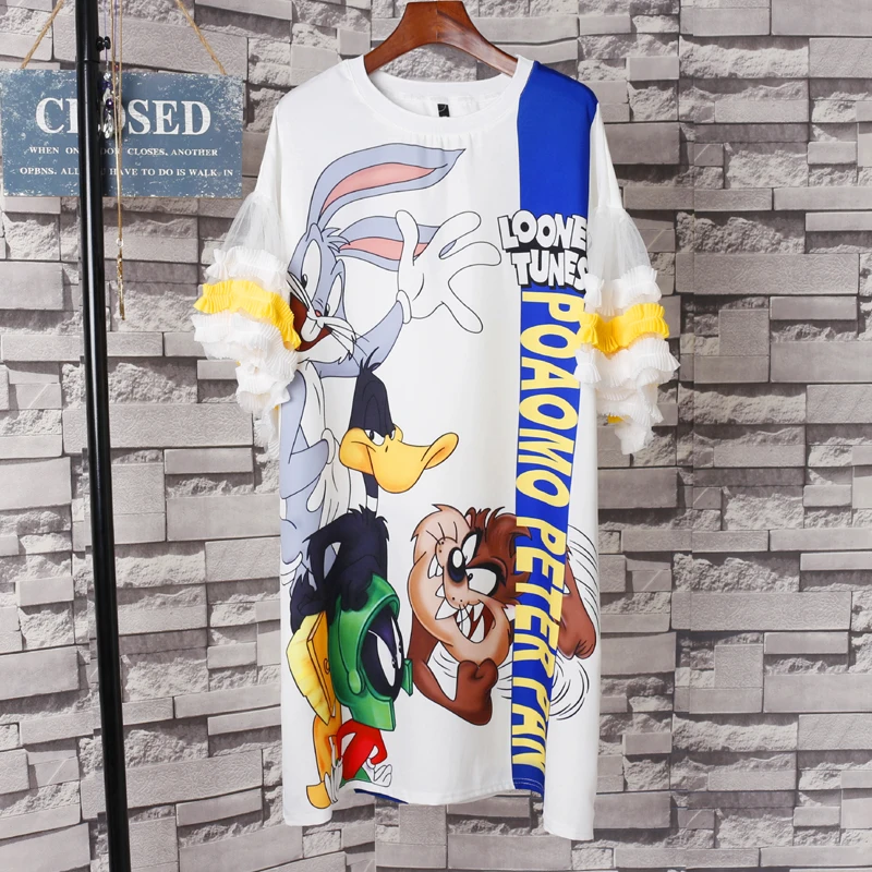 Women Oversize Ruffle Spliced Flare Sleeve Loose Dress Hot Cartoon Bunny Animal Print Summer Dress Plus Size Casual Tops Blouse
Women Oversize Ruffle Spliced Flare Sleeve Loose Dress Hot Cartoon Bunny Animal Print Summer Dress Plus Size Casual Tops Blouse