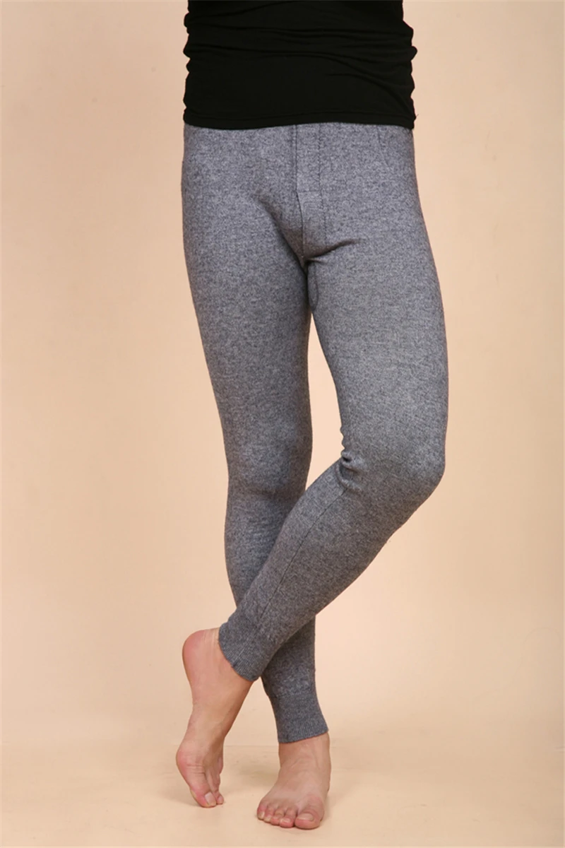Mens Sleepwear QingTeng Merino Wool Thermal Underwear Black Tights Long