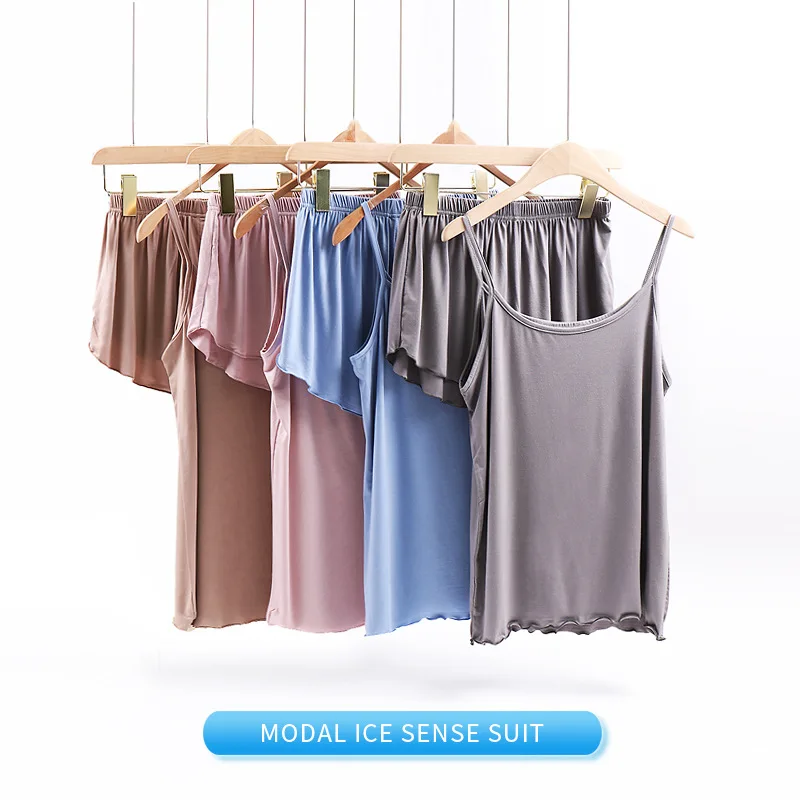 RUBICK Female Modal Soft Ice Sense Strap Suit Shorts Solid Color Fashion Bottom Sling Vest Suit
RUBICK Female Modal Soft Ice Sense Strap Suit Shorts Solid Color Fashion Bottom Sling Vest Suit