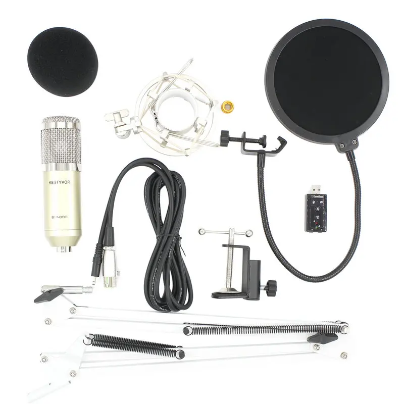 BM 800 Studio Vocal Rrecording Condenser Microphone Kits Bundle Mikrofon for Computer Microfone for Audio Vocal Record
BM 800 Studio Vocal Rrecording Condenser Microphone Kits Bundle Mikrofon for Computer Microfone for Audio Vocal Record