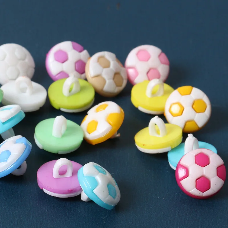 

50pcs 13mm Football Plastic Buttons Shank Cartoon Button for Children Garment Supplies Sewing Accessory Clothing