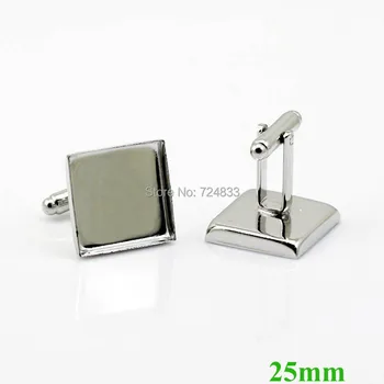 New Rhodium tone 25mm Square Deep wall bezel Bases Cabochon Setting Metal Men's Cuff link Blank Cufflinks Findings Wholesale
New Rhodium tone 25mm Square Deep wall bezel Bases Cabochon Setting Metal Men's Cuff link Blank Cufflinks Findings Wholesale