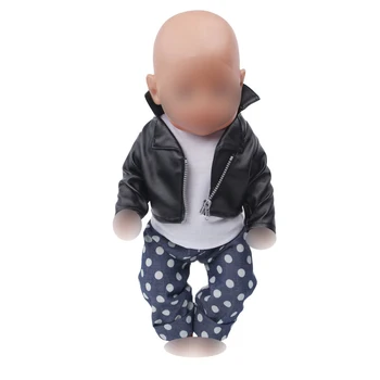 Doll clothes suit Black coat white T-shirt blue polka dot pants fit 43 cm baby dolls and 18 inch Girl dolls f729
Doll clothes suit Black coat white T-shirt blue polka dot pants fit 43 cm baby dolls and 18 inch Girl dolls f729