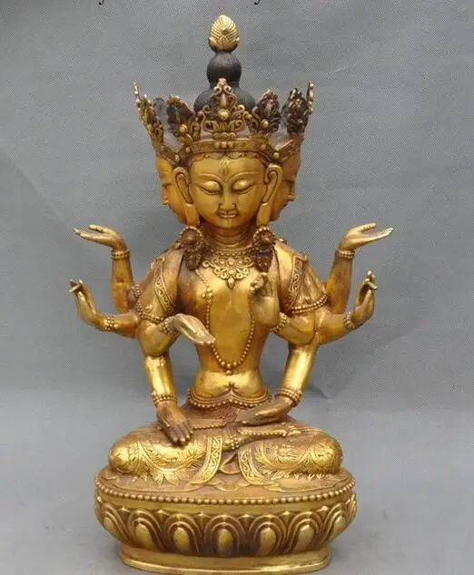 free 20"tibet bronze gilt 3 head 8 arm Namgyalma & Ushnishavijaya buddha statue fast
free 20"tibet bronze gilt 3 head 8 arm Namgyalma & Ushnishavijaya buddha statue fast