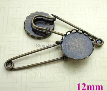 12mm Antique Bronze Plated Blank Round Hollow Lace Bezel Tray Cabochon Brooch Bases Safety-pin Clip Brooches Settings Findings
12mm Antique Bronze Plated Blank Round Hollow Lace Bezel Tray Cabochon Brooch Bases Safety-pin Clip Brooches Settings Findings