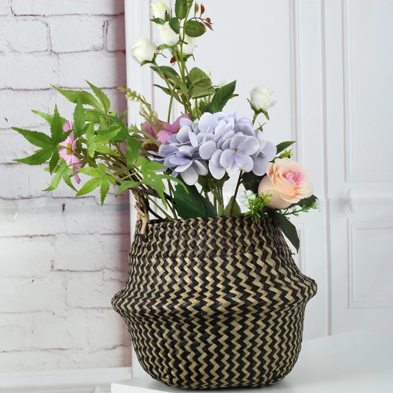 Foldable Handmade Storage Basket Folding Wicker Rattan Seaweed Belly Straw Garden Flower Pot Planter Laundry Basket
Foldable Handmade Storage Basket Folding Wicker Rattan Seaweed Belly Straw Garden Flower Pot Planter Laundry Basket