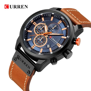 New Watches Men Luxury Brand CURREN Chronograph Men Sport Watches High Quality Leather Strap Quartz Wristwatch Relogio Masculine
New Watches Men Luxury Brand CURREN Chronograph Men Sport Watches High Quality Leather Strap Quartz Wristwatch Relogio Masculine