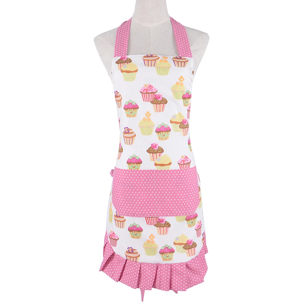 

Retro Kitchen Apron Woman Flirty Aqua Damask Ruffled Floral Cooking Salon Avental de Cozinha Divertido Tablier Cuisine Pinafore