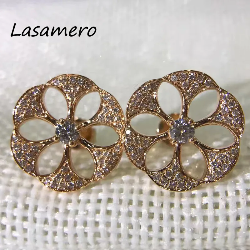 LASAMERO 0.087 CTW Natural Diamond Cluster Earrings 18K White Gold Diamond Halo Stud Earrings Fine Jewelry Earring Studs
LASAMERO 0.087 CTW Natural Diamond Cluster Earrings 18K White Gold Diamond Halo Stud Earrings Fine Jewelry Earring Studs