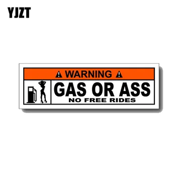 

YJZT 15CM*4.4CM Sexy Gas or Ass Warning Funny PVC Decal Car Sticker 12-0199