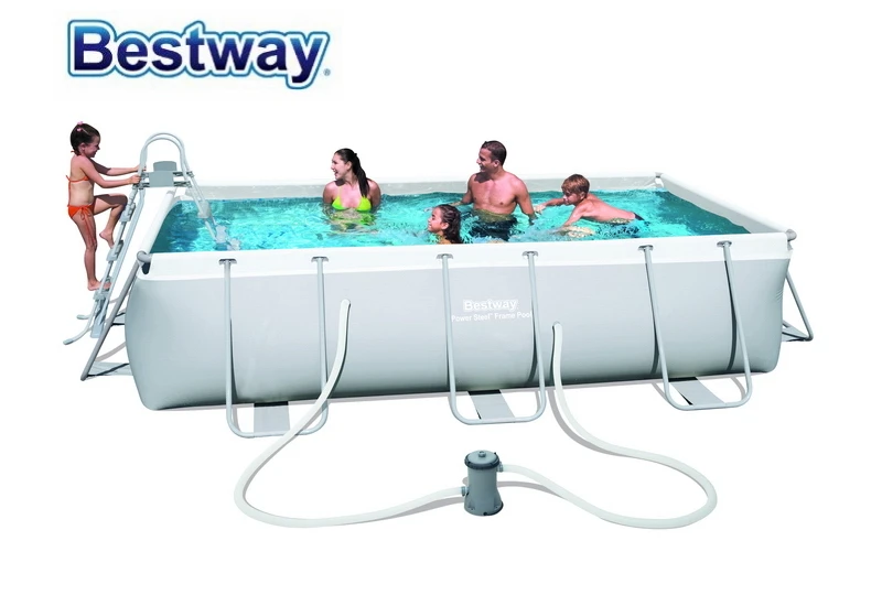 Большой Бассейн Bestway 56441*404*201 см прямоугольная рама бассейн для дома детский над
