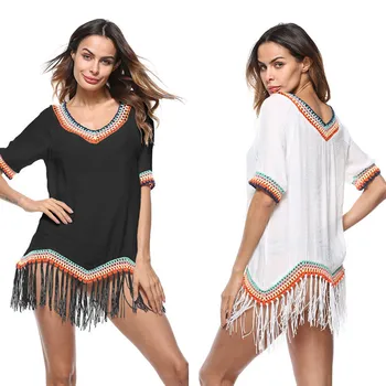 Swimsuit Cover Up Womens Pareo Swimwear Kaftan Beach Bath Dress Swim Sexy Neck Long Sleeve Smock Sun Protective Patchwork 2019
Swimsuit Cover Up Womens Pareo Swimwear Kaftan Beach Bath Dress Swim Sexy Neck Long Sleeve Smock Sun Protective Patchwork 2019