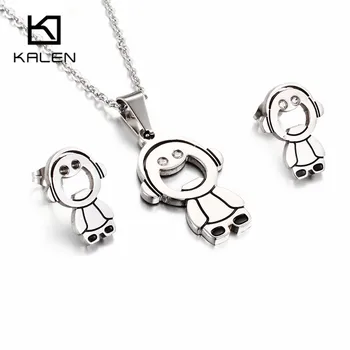 Kalen New Trendy Ethiopian Jewelry Stainless Steel Robot Pendant Necklace & Earrings Cute Jewelry Sets For Woman Children Gifts
Kalen New Trendy Ethiopian Jewelry Stainless Steel Robot Pendant Necklace & Earrings Cute Jewelry Sets For Woman Children Gifts
