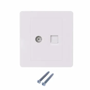 RJ45 Network Sockets Adapter+TV Antenna Coaxial Wall Mount Output Faceplate Panel Socket
RJ45 Network Sockets Adapter+TV Antenna Coaxial Wall Mount Output Faceplate Panel Socket