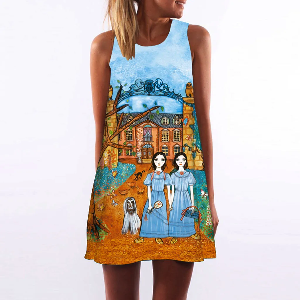 2019 Summer Women Beach Dress Vintage Polyester Girls Prints Yellow Sleeveless O-Neck Short Mini Tank Dress L703
2019 Summer Women Beach Dress Vintage Polyester Girls Prints Yellow Sleeveless O-Neck Short Mini Tank Dress L703