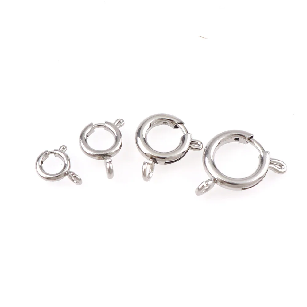 5Pieces 6/8/10/12mm Round Spring Clasps Stainless Steel Clasps Buckle Hook For DIY Bracelet Necklace Connectors Jewelry Findings
5Pieces 6/8/10/12mm Round Spring Clasps Stainless Steel Clasps Buckle Hook For DIY Bracelet Necklace Connectors Jewelry Findings