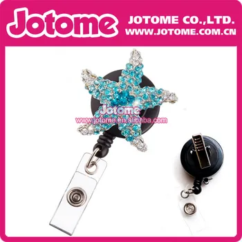 bling rhinestone starfish animal cartoon Retractable id Badge holder Reel with Swivel Clip 
bling rhinestone starfish animal cartoon Retractable id Badge holder Reel with Swivel Clip