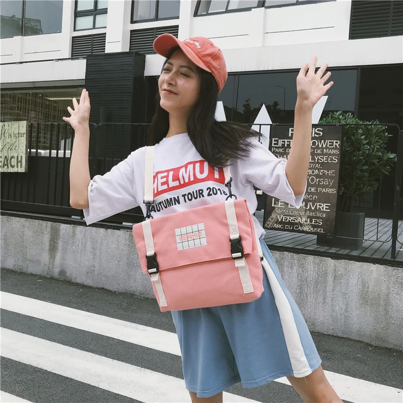 Menghuo Top Quality Women Canvas Backpack Bookbag Female Dual Purpose Shoulder Bag Daily Travel Backpacks Crossbody Bags Mochila (5)