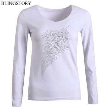 BLINGSTORY Harajuku V-neck Plus Size Women Slim Basic Autumn T-shirts Diamond Bead Feather Long Sleeve Tee tops S-6XL
BLINGSTORY Harajuku V-neck Plus Size Women Slim Basic Autumn T-shirts Diamond Bead Feather Long Sleeve Tee tops S-6XL
