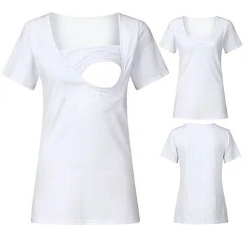 Nursing Solid Shirt Women Maternity Breastfeeding Short Sleeve Comfort Cotton Tops T-shirt Lactancia Ropa Trendy Tops For Women
Nursing Solid Shirt Women Maternity Breastfeeding Short Sleeve Comfort Cotton Tops T-shirt Lactancia Ropa Trendy Tops For Women