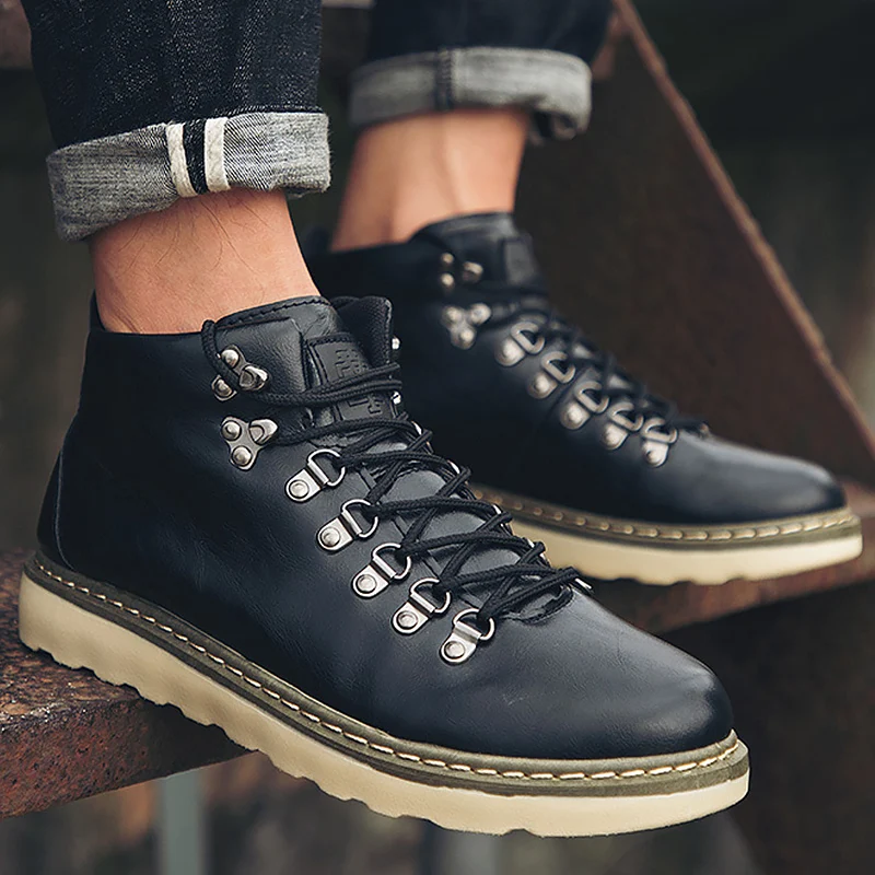 Autumn boots men leather shoes rivet designer cross tied ankle boots cotton fabric man's black shoes martin boots
Autumn boots men leather shoes rivet designer cross tied ankle boots cotton fabric man's black shoes martin boots