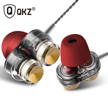 Genuine QKZ KD7 Earphones Dual Driver With Mic gaming headset mp3 DJ Field audifonos