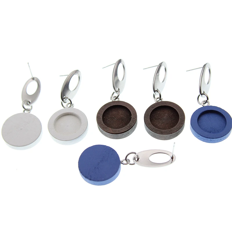 10pcs Blank Wood Cabochon Earring Base Stainless Steel Post Stud Earrings Settings Fit 12mm 20mm 25mm for DIY Jewelry Findings
10pcs Blank Wood Cabochon Earring Base Stainless Steel Post Stud Earrings Settings Fit 12mm 20mm 25mm for DIY Jewelry Findings