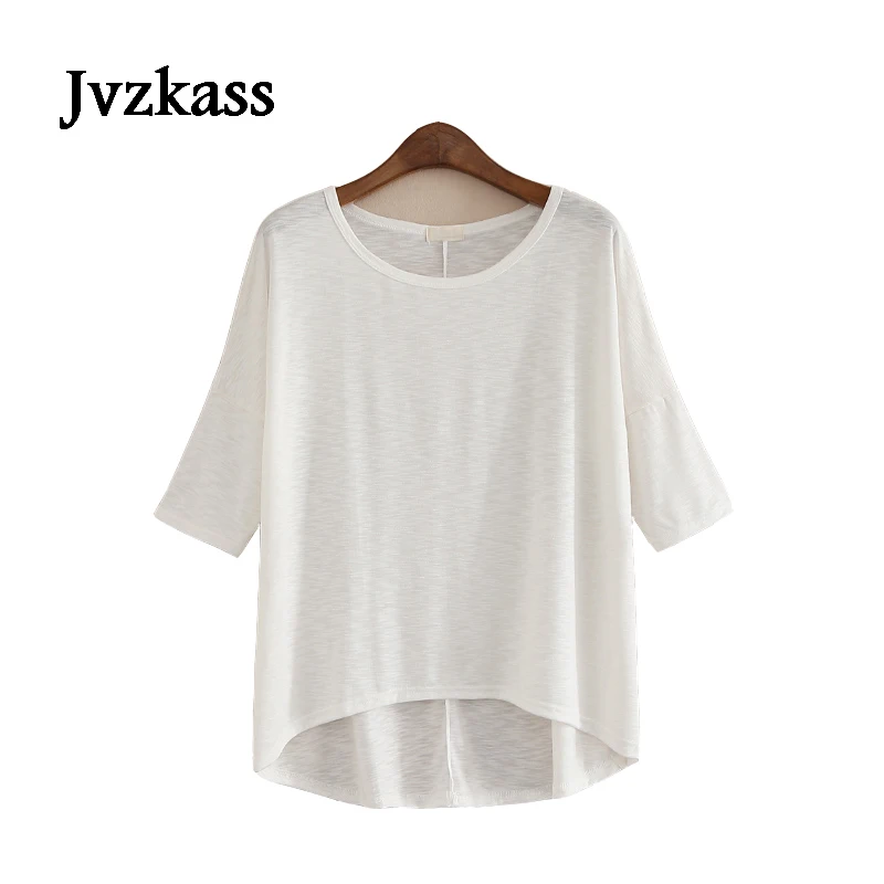 Jvzkass Summer new short-sleeved loose casual bottoming shirt bamboo cotton round neck solid color simple ladies T-shirt Z177
Jvzkass Summer new short-sleeved loose casual bottoming shirt bamboo cotton round neck solid color simple ladies T-shirt Z177