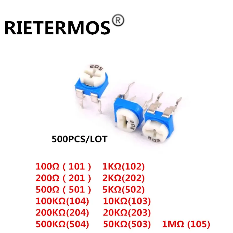 500 шт. RM065 RM-065 100 200 500 1 к 2 к 5 к 10 к 20 к 50 к 100 к 200 к 500 к 1 м ом Триммер Потенциометр
500 шт. RM065 RM-065 100 200 500 1 к 2 к 5 к 10 к 20 к 50 к 100 к 200 к 500 к 1 м ом Триммер Потенциометр