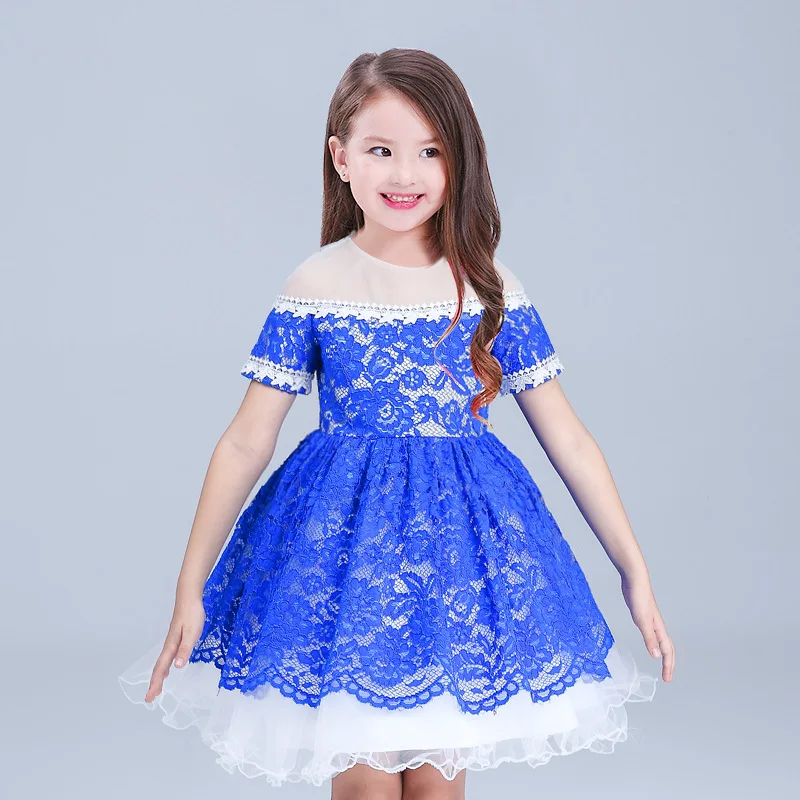 European and American girls Royal blue / White Lace / Mesh Princess dresses Clothing Wedding Evening Flower kids gown Dress
European and American girls Royal blue / White Lace / Mesh Princess dresses Clothing Wedding Evening Flower kids gown Dress