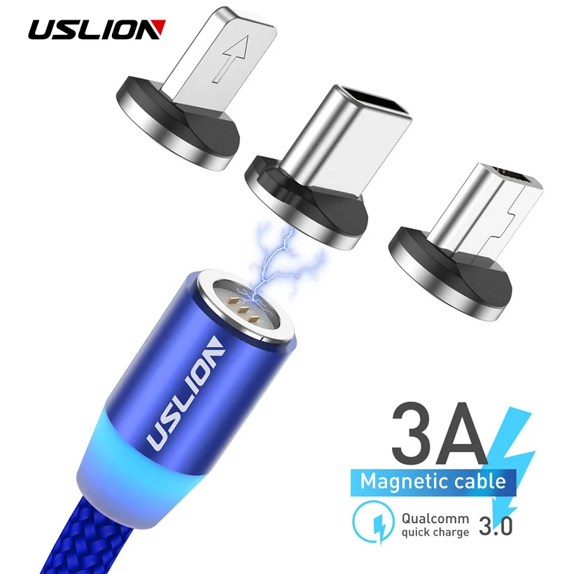 USLION Magnetic Cable Micro USB Type C 1m 3A Fast Charging Phone Microusb Type-C Magnet Charger USB C For iPhone Samsung Huawei
USLION Magnetic Cable Micro USB Type C 1m 3A Fast Charging Phone Microusb Type-C Magnet Charger USB C For iPhone Samsung Huawei
