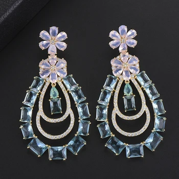 34*66mm Trendy Waterdrop Hollow Flower Long Dangle Earrings For Engagement Full Cubic Zirconia Inlaid Dangle Drop Earrings
34*66mm Trendy Waterdrop Hollow Flower Long Dangle Earrings For Engagement Full Cubic Zirconia Inlaid Dangle Drop Earrings