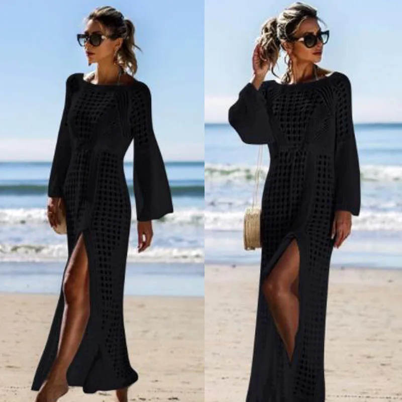 2019 Summer Women Knit Long maxi Beach Dress Crochet Cover-Up Swimwear Bathing Suit Beachwear Summer Female Dresses
2019 Summer Women Knit Long maxi Beach Dress Crochet Cover-Up Swimwear Bathing Suit Beachwear Summer Female Dresses