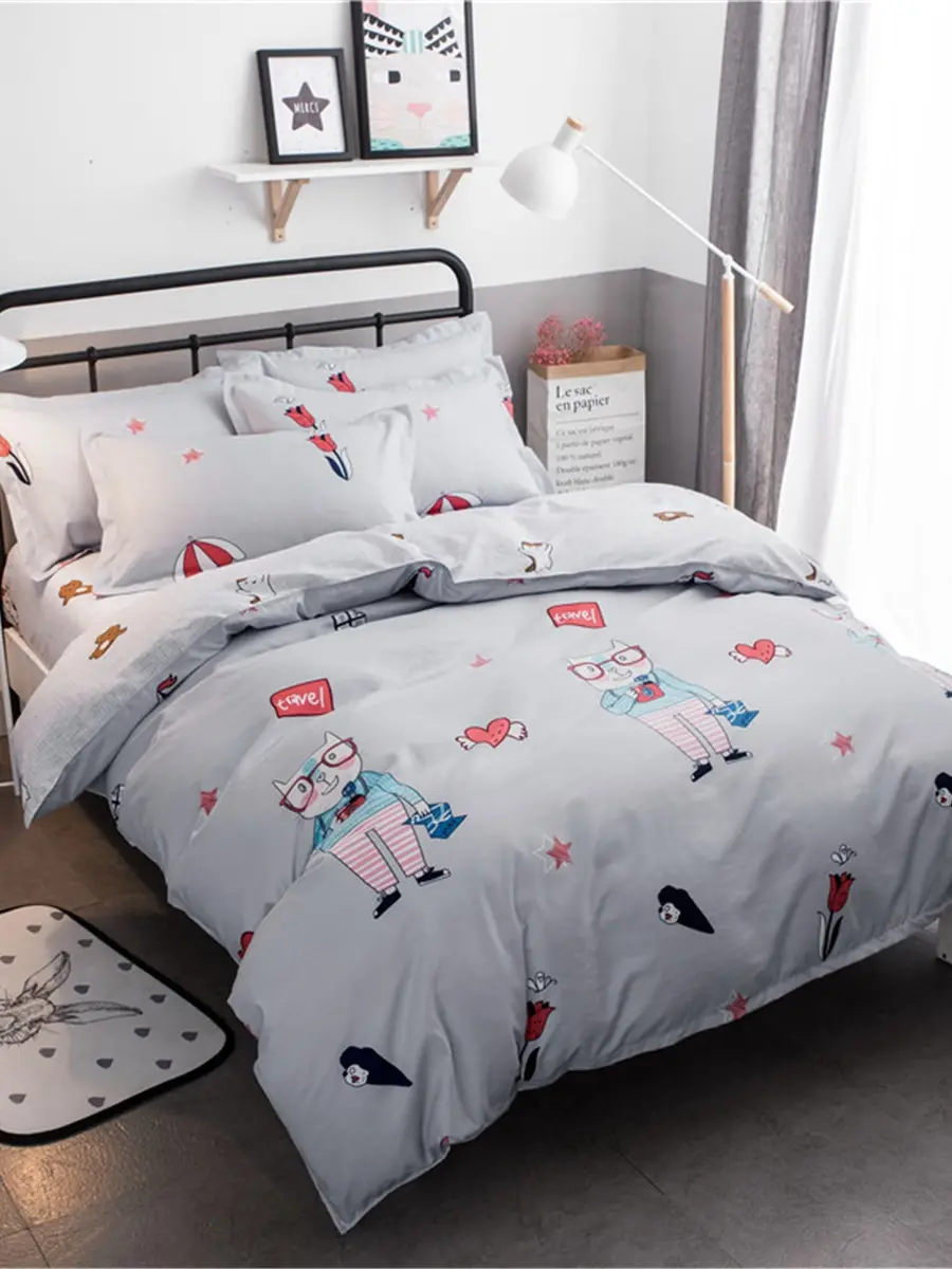 3/4 Pcs Duvet Cover Set Lovely Stylish Cartoon Printing Comfy Bedlinens Set
3/4 Pcs Duvet Cover Set Lovely Stylish Cartoon Printing Comfy Bedlinens Set