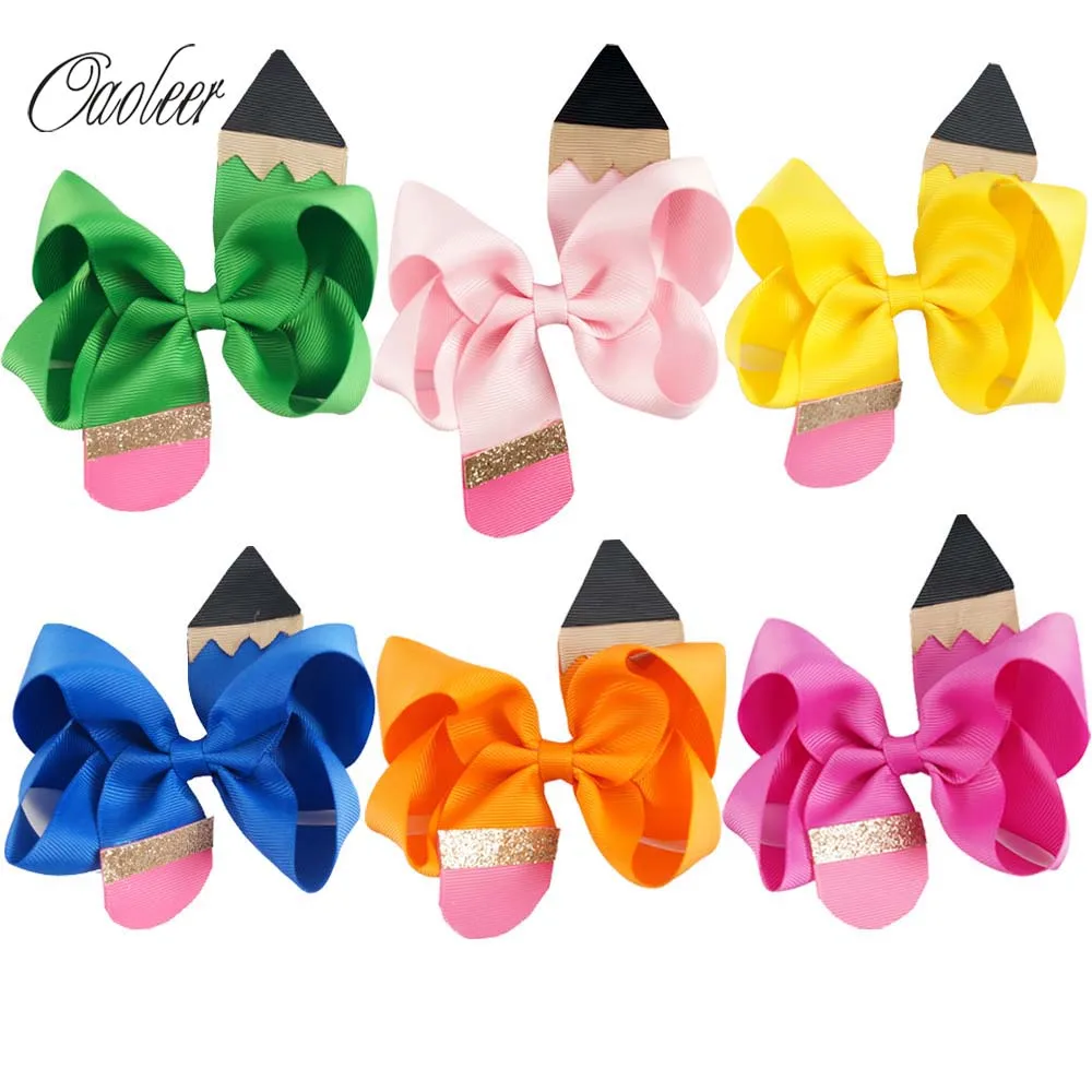 6pcs Handmade 4.5" Pencil Back to School Hair Bow With Clip For Girls Boutique Pencil Hairpin Preschool Graduation Accessories
6pcs Handmade 4.5" Pencil Back to School Hair Bow With Clip For Girls Boutique Pencil Hairpin Preschool Graduation Accessories
