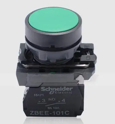 XB5AA31C XB5AA31 = ZB5AA3C + ZB5AZ101C Push button, plastic, flush, green, Ø22, spring return, unmarked, 1 NO
XB5AA31C XB5AA31 = ZB5AA3C + ZB5AZ101C Push button, plastic, flush, green, Ø22, spring return, unmarked, 1 NO
